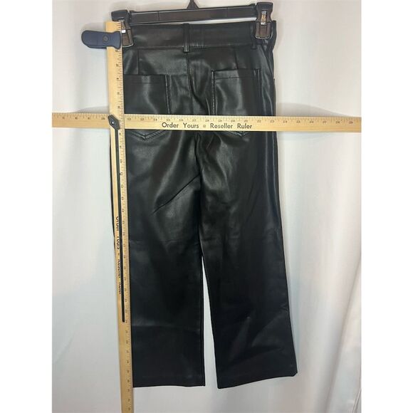 ZARA Women's High-Waist Cropped Pants Black Size 10 Casual - Picture 5 of 8